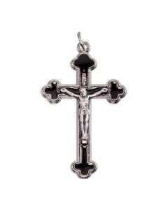 2" Silver Crucifix with Black Epoxy