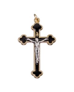 2" Gold Crucifix with Black Epoxy