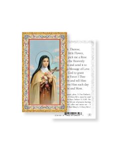 St. Theresa Pick Me a Rose Holy Card