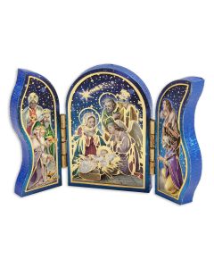 Holy Family Nativity Scene Mini Standing Triptych