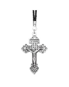 2 1/4" Pardon Crucifix on a Black Cord