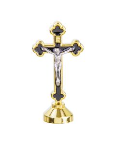 Standing Latin Style Crucifix with Black Epoxy