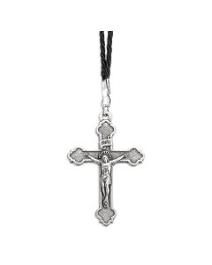 2" Crucifix on a Black Cord