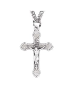 1 3/4" Silver Finish Crucifix on a 24" Chain Boxed