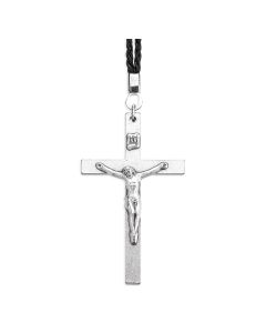 2 5/16" Crucifix on a Black Cord