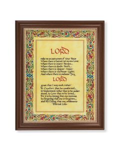 13 1/2" x 16 9/16" Walnut Finished Frame with 11" x 14" The Lords Prayer Textured Art