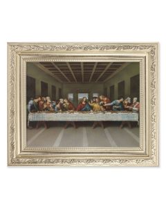 8.25" x 10.25" Silver Ornate Frame with a 6" x 8" The Last Supper Print