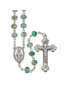 Turquoise Speckled Bead Rosary-P65