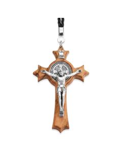 3" Saint Benedict Cross on a Black Cord