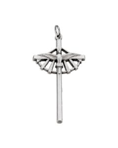 1 1/2" Holy Spirit with Rays Silver Oxidized Cross
