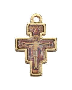 15/16" Gold Finished San Damiano Cross