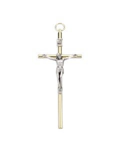 4" Crucifix with Golden Cross and Silver Corpus