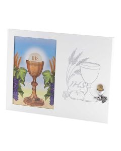 7" x 9" First Communion Chalice Metal Photo Frame-P65
