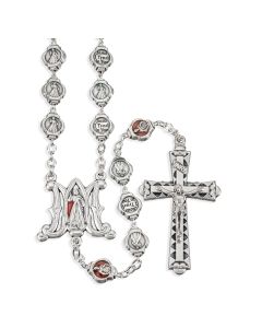 Divine Mercy Medal Bead Epoxied Rosary, Boxed