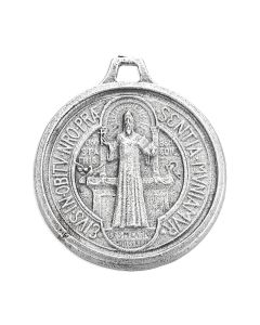 1 1/4" St. Benedict Jubilee Medal in Antiqued Silver Finish