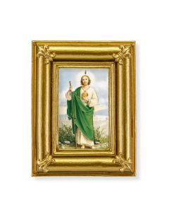 Gold Frame with Fleur de lis Corners and a Saint Jude Print-P65