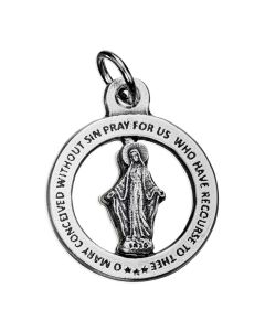 Circular Pierced Miraculous Medal Pendant