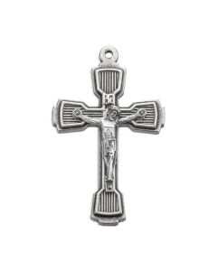 1 1/2" Antiqued Silver Oxidized Stepped Up Crucifix