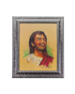 10 1/2" x 12 1/2" Grey Oak Finish Frame with an 8" x 10" Segura: Laughing Jesus Print
