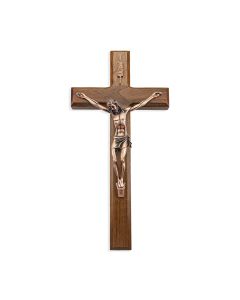  12" Walnut Wall Crucifix with a Copper Corpus.