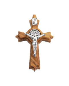 1 3/4" Olive Wood Saint Benedict Cross