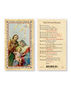 The Divine Praises Holy Family Laminated Holy Card. Inc. of 25