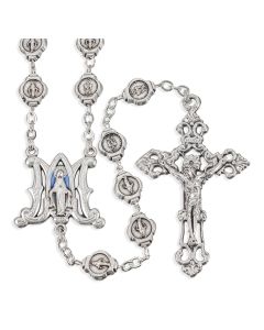Our Lady of Grace Medal Bead Epoxied Rosary, Boxed
