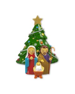 5 ¾" Holy Family with Christmas Tree.
