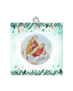 4" x 4" Holy Family Hanging Ceramic Tile with Hanger