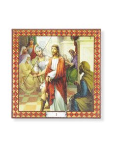20cm x 20cm Stations of the Cross Ceramic Printed Tile, Set of 15
