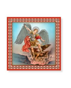 20cm x 20cm Saint Michael Ceramic Printed Tile, Boxed