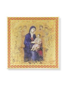 20cm x 20cm Giotto Madonna & Child with Angels Printed Ceramic Tile, Boxed