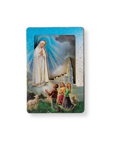 Our Lady of Fatima Magnetic Standing Wooden Plaque