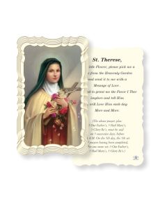 St Therese, Pick Me A Rose Holy Card