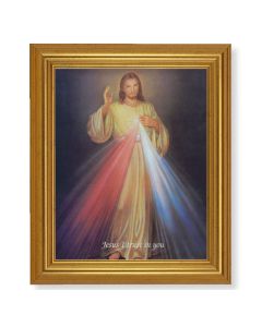 10" x 12" Gold Leaf Finish Beveled Frame with 8" x 10" Divine Mercy Textured Art