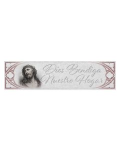 Ecce Homo Wooden Door Blessing Plaque in Spanish