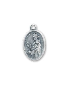 1" Oval Oxidized Saint Dominic Medal in Spanish (Sold in Inc. of 25)