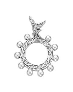 Saint Michael Silver Oxidized Rosary Ring
