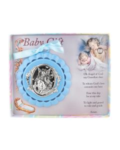 Blue Guardian Angel Crib Medal
