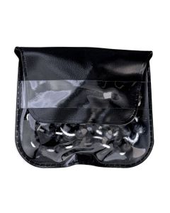 Black Bead Corded Rosary in a Vinyl Pouch-P65