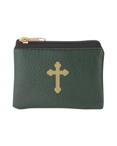 Emerald Calf Grained Leatherette Rosary Pouch