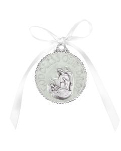 White Epoxied Crib Medal, Boxed-P65