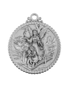 Guardian Angel Pewter Crib Medal (comes with pink and blue ribbons). Boxed