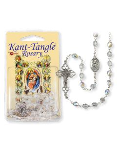 Crystal Aurora Borealis Glass Bead Kant Tangle Rosary
