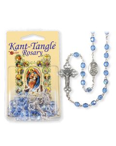Sapphire Aurora Borealis Glass Bead Kant Tangle Rosary