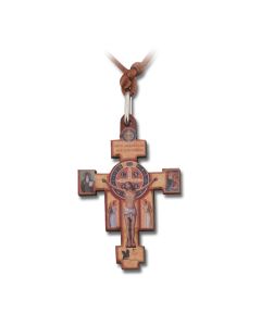 2" Saint Benedict Crucifix with Benedictine Symbols on Cord