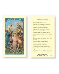 Oracion De Los Esposos Holy Card