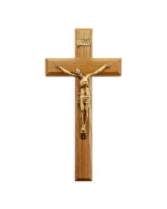 11" Genuine Walnut Cross with Museum Gold Finish Corpus