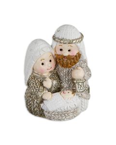 2" Holy Family with Glitter Accents Statuette