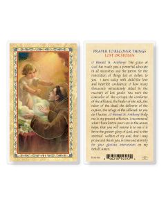 Prayer to Recover Lost Things Laminated Holy Card. Inc. of 25